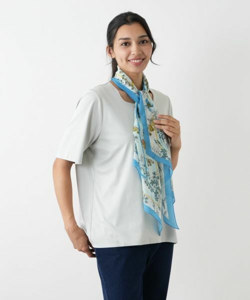 Leilian PLUS HOUSE / レリアンプラスハウス バンダナ・スカーフ | ボタニカルプリントスカーフ | 詳細2
