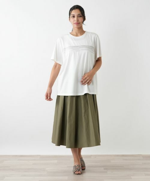 Leilian PLUS HOUSE / レリアンプラスハウス カットソー | 刺繍フレアカットソー【Leilian WHITE LABEL】 | 詳細4