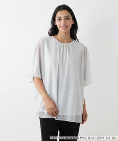 Leilian PLUS HOUSE / レリアンプラスハウス シャツ・ブラウス | ドットフレアブラウス【Leilian WHITE LABEL】