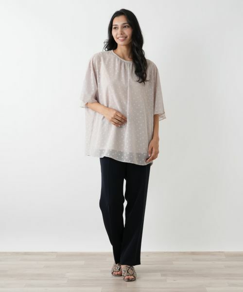 Leilian PLUS HOUSE / レリアンプラスハウス シャツ・ブラウス | ドットフレアブラウス【Leilian WHITE LABEL】 | 詳細1