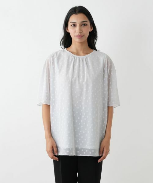 Leilian PLUS HOUSE / レリアンプラスハウス シャツ・ブラウス | ドットフレアブラウス【Leilian WHITE LABEL】 | 詳細10