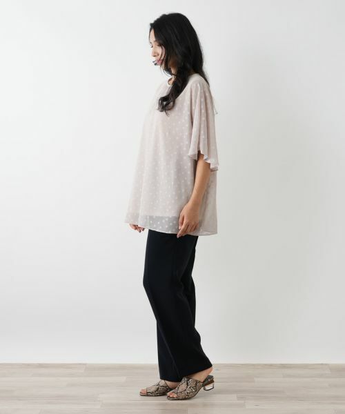 Leilian PLUS HOUSE / レリアンプラスハウス シャツ・ブラウス | ドットフレアブラウス【Leilian WHITE LABEL】 | 詳細2