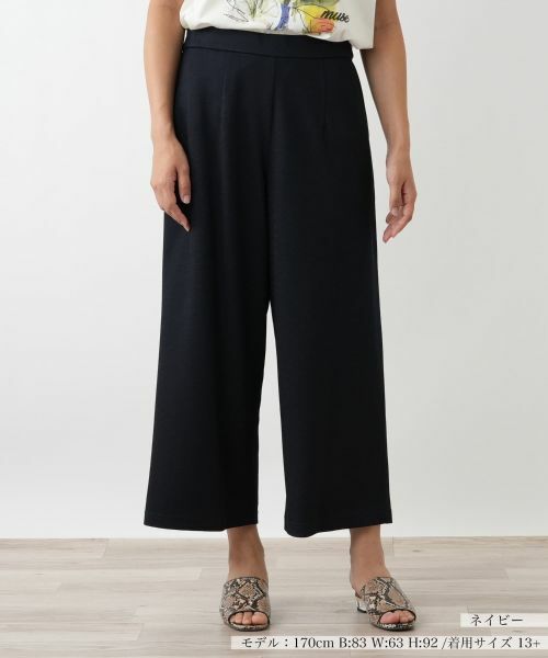 Leilian PLUS HOUSE / レリアンプラスハウス その他パンツ | ワイドパンツ【Leilian WHITE LABEL】(ネイビー)