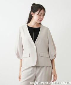 Leilian PLUS HOUSE / レリアンプラスハウス テーラードジャケット | バルーンスリーブジャケット【BOURGE】