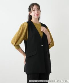 Leilian PLUS HOUSE / レリアンプラスハウス テーラードジャケット | Vネックベスト【BOURGE】