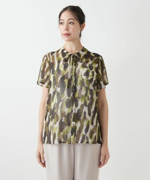 Leilian PLUS HOUSE / レリアンプラスハウス シャツ・ブラウス | プリントリボンタイブラウス【BOURGE】 | 詳細4