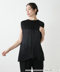 Leilian PLUS HOUSE / レリアンプラスハウス シャツ・ブラウス | プリーツノースリーブブラウス【BOURGE】