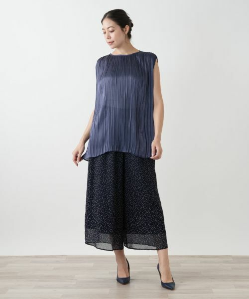 Leilian PLUS HOUSE / レリアンプラスハウス シャツ・ブラウス | プリーツノースリーブブラウス【BOURGE】 | 詳細1