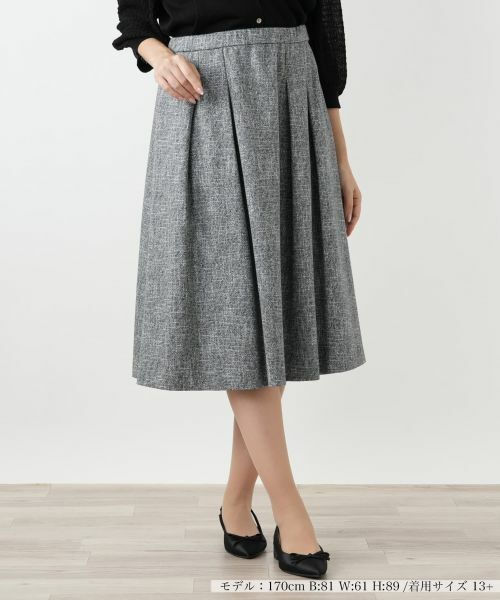 Leilian PLUS HOUSE/レリアンプラスハウス プリーツスカート【BOURGE】 グレー系 17+ Leilian PLUS HOUSE/レリアンプラスハウス プリーツスカート【BOURGE】 グレー系 17+