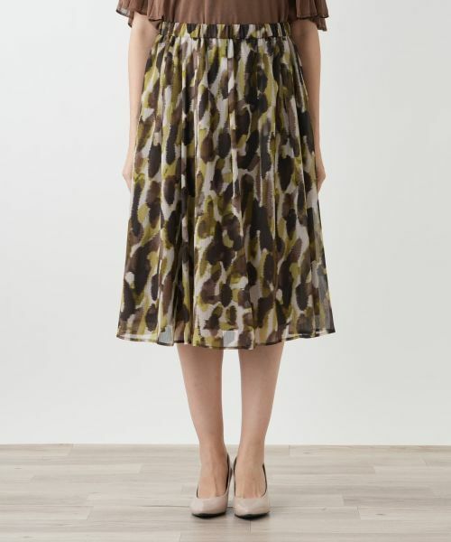 Leilian PLUS HOUSE / レリアンプラスハウス ミニ・ひざ丈スカート | プリントフレアスカート【BOURGE】 | 詳細4