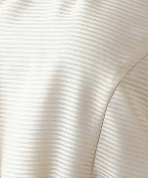 Leilian PLUS HOUSE / レリアンプラスハウス セットアップ | 表情ボーダーノーカラーブラウススーツ | 詳細16