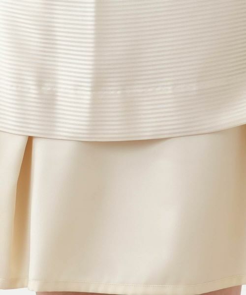 Leilian PLUS HOUSE / レリアンプラスハウス セットアップ | 表情ボーダーノーカラーブラウススーツ | 詳細23