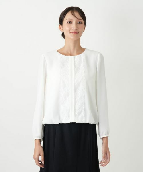 Leilian PLUS HOUSE / レリアンプラスハウス シャツ・ブラウス | レース切替ブラウス | 詳細4