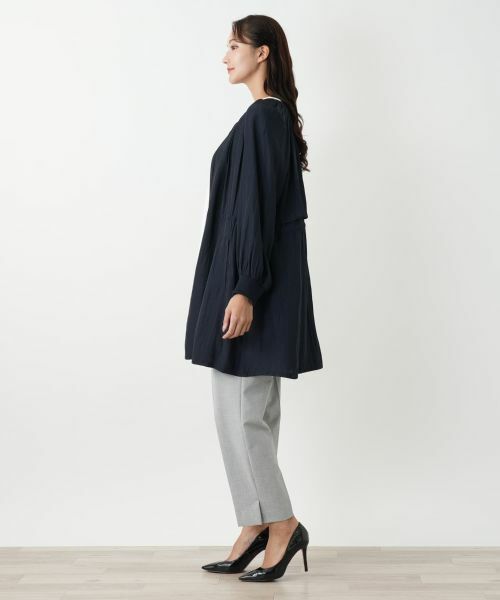 Leilian PLUS HOUSE / レリアンプラスハウス その他アウター | ノーカラーロングブルゾン | 詳細2