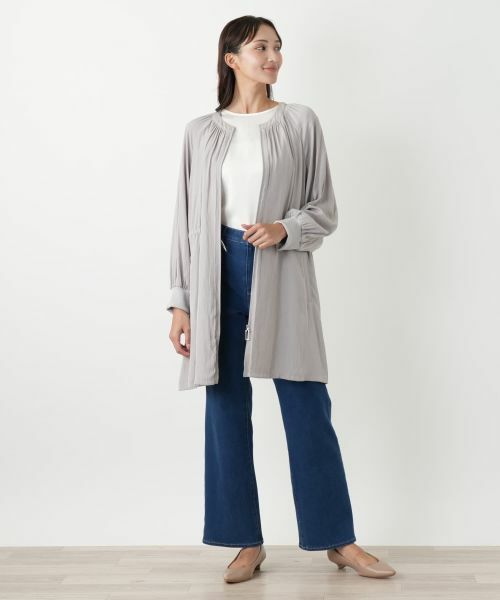 Leilian PLUS HOUSE / レリアンプラスハウス その他アウター | ノーカラーロングブルゾン | 詳細4