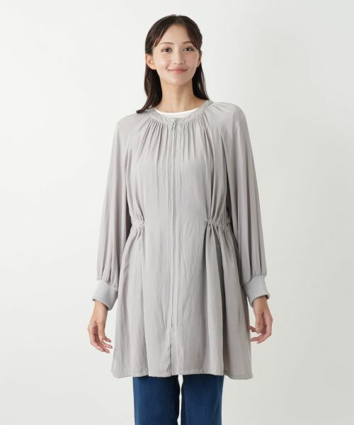 Leilian PLUS HOUSE / レリアンプラスハウス その他アウター | ノーカラーロングブルゾン | 詳細7