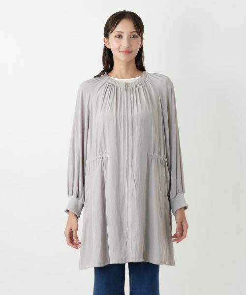 Leilian PLUS HOUSE / レリアンプラスハウス その他アウター | ノーカラーロングブルゾン | 詳細8