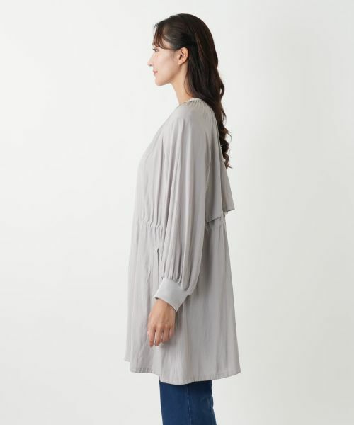 Leilian PLUS HOUSE / レリアンプラスハウス その他アウター | ノーカラーロングブルゾン | 詳細9