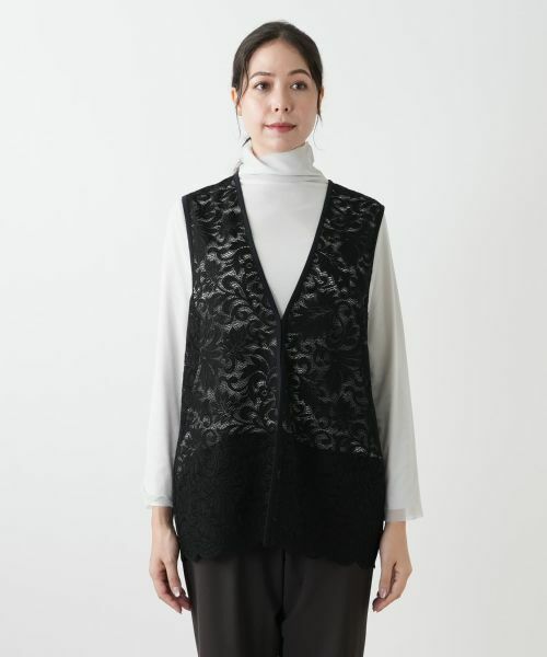 Leilian PLUS HOUSE / レリアンプラスハウス テーラードジャケット | 総レースベスト | 詳細4