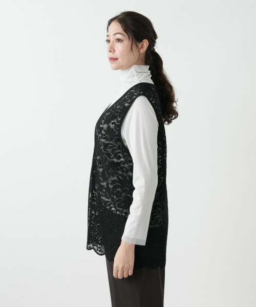 Leilian PLUS HOUSE / レリアンプラスハウス テーラードジャケット | 総レースベスト | 詳細5
