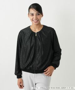 Leilian PLUS HOUSE / レリアンプラスハウス その他アウター | ラメジップジャケット