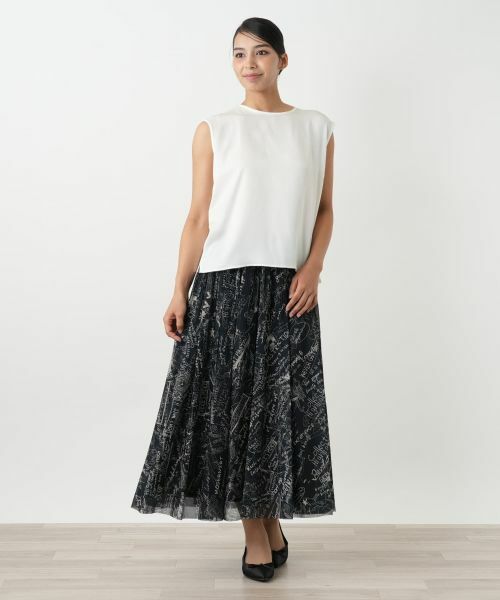 Leilian PLUS HOUSE / レリアンプラスハウス ロング・マキシ丈スカート | プリントフレアスカート | 詳細1