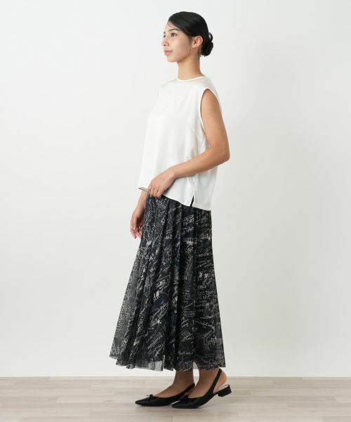 Leilian PLUS HOUSE / レリアンプラスハウス ロング・マキシ丈スカート | プリントフレアスカート | 詳細2