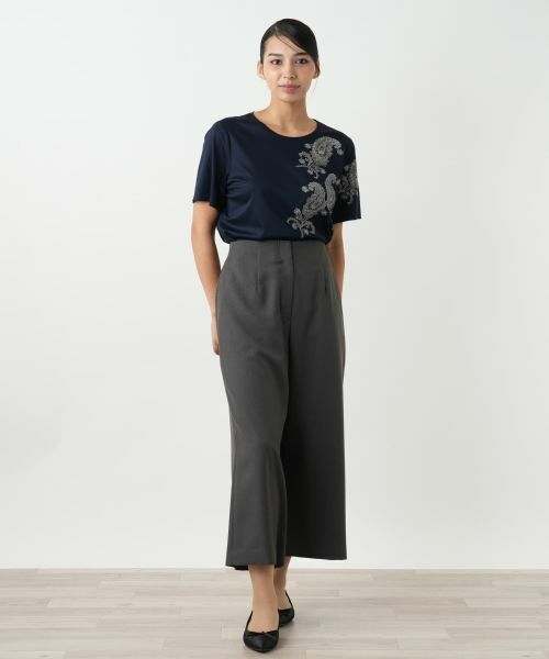 Leilian PLUS HOUSE / レリアンプラスハウス その他パンツ | ロゴプレートワイドパンツ | 詳細1