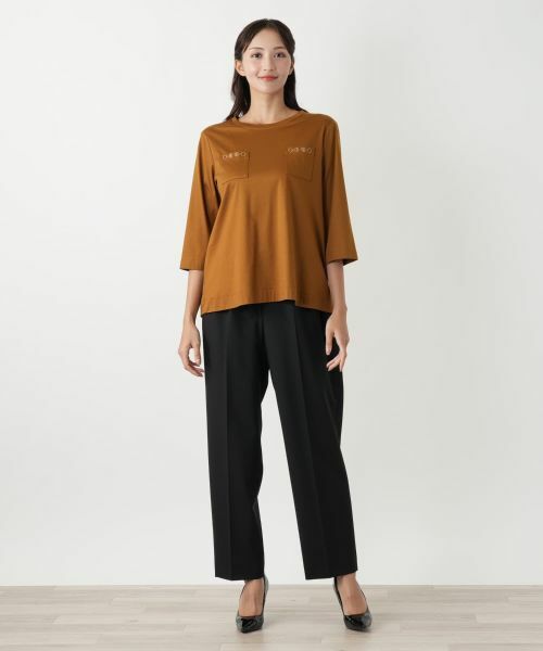 Leilian PLUS HOUSE / レリアンプラスハウス カットソー | 刺繍七分袖カットソー | 詳細1