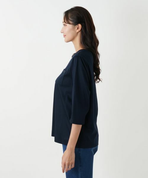 Leilian PLUS HOUSE / レリアンプラスハウス カットソー | 刺繍七分袖カットソー | 詳細9