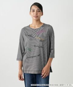 Leilian PLUS HOUSE / レリアンプラスハウス カットソー | 刺繍クルーネックカットソー