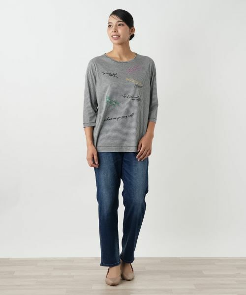 Leilian PLUS HOUSE / レリアンプラスハウス カットソー | 刺繍クルーネックカットソー | 詳細4