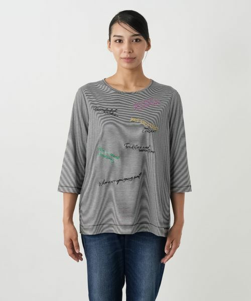 Leilian PLUS HOUSE / レリアンプラスハウス カットソー | 刺繍クルーネックカットソー | 詳細7