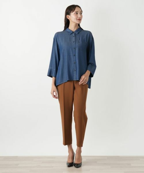 Leilian PLUS HOUSE / レリアンプラスハウス シャツ・ブラウス | デニム風ブラウス | 詳細1