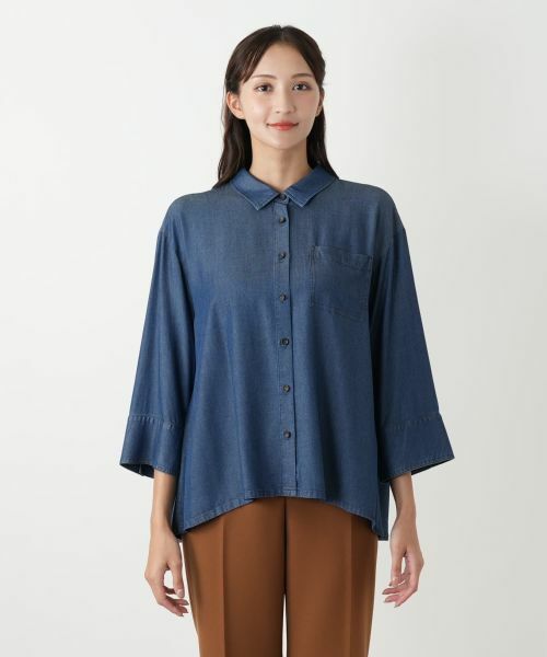 Leilian PLUS HOUSE / レリアンプラスハウス シャツ・ブラウス | デニム風ブラウス | 詳細4