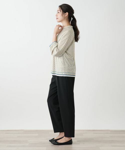 Leilian PLUS HOUSE / レリアンプラスハウス カットソー | プリントスタンドカラーカットソー | 詳細2