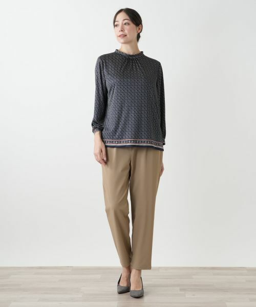 Leilian PLUS HOUSE / レリアンプラスハウス カットソー | プリントスタンドカラーカットソー | 詳細4