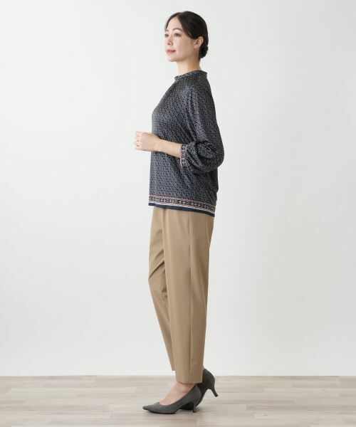 Leilian PLUS HOUSE / レリアンプラスハウス カットソー | プリントスタンドカラーカットソー | 詳細5