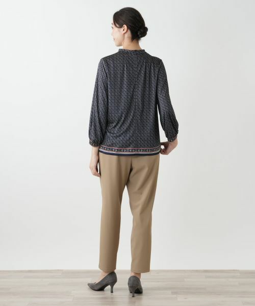 Leilian PLUS HOUSE / レリアンプラスハウス カットソー | プリントスタンドカラーカットソー | 詳細6