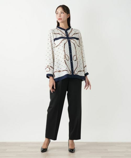 Leilian PLUS HOUSE / レリアンプラスハウス シャツ・ブラウス | プリント切り替えブラウス | 詳細1