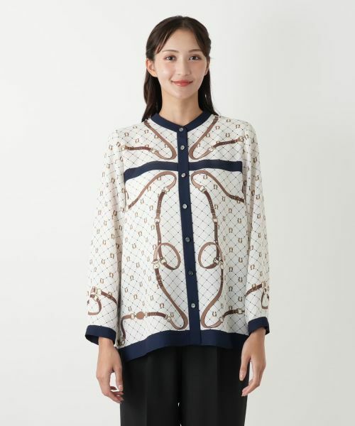 Leilian PLUS HOUSE / レリアンプラスハウス シャツ・ブラウス | プリント切り替えブラウス | 詳細4