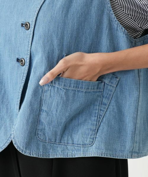 Leilian PLUS HOUSE / レリアンプラスハウス テーラードジャケット | ノーカラーベスト【L JEANS】 | 詳細10