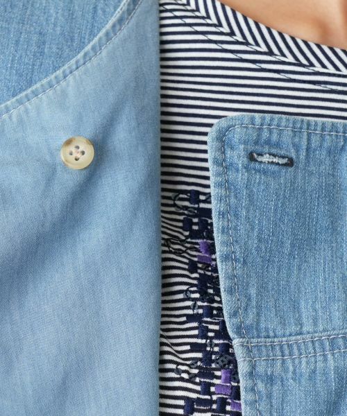 Leilian PLUS HOUSE / レリアンプラスハウス テーラードジャケット | ノーカラーベスト【L JEANS】 | 詳細13