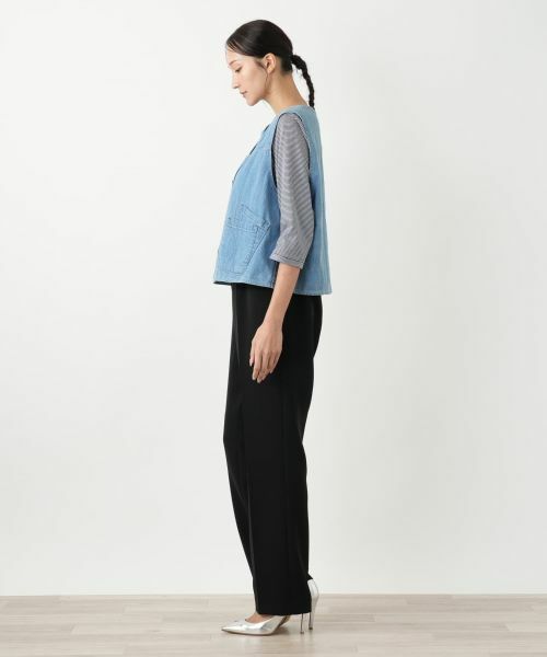Leilian PLUS HOUSE / レリアンプラスハウス テーラードジャケット | ノーカラーベスト【L JEANS】 | 詳細2