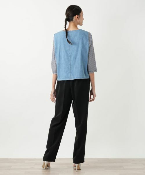 Leilian PLUS HOUSE / レリアンプラスハウス テーラードジャケット | ノーカラーベスト【L JEANS】 | 詳細3