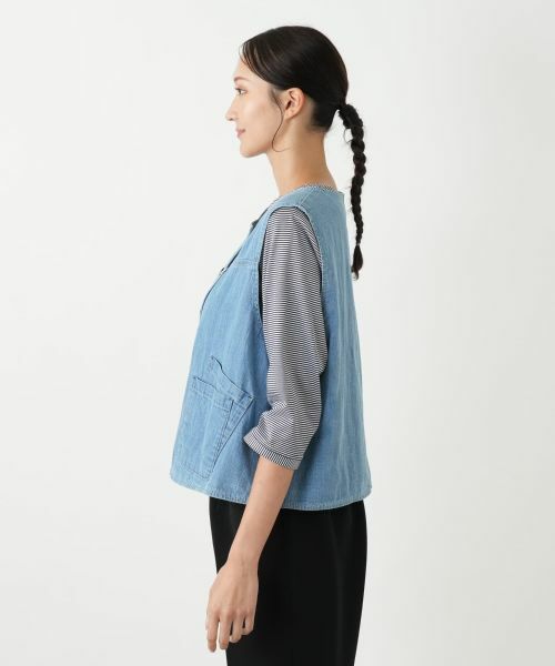 Leilian PLUS HOUSE / レリアンプラスハウス テーラードジャケット | ノーカラーベスト【L JEANS】 | 詳細5