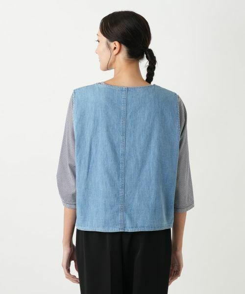 Leilian PLUS HOUSE / レリアンプラスハウス テーラードジャケット | ノーカラーベスト【L JEANS】 | 詳細6