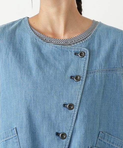 Leilian PLUS HOUSE / レリアンプラスハウス テーラードジャケット | ノーカラーベスト【L JEANS】 | 詳細7