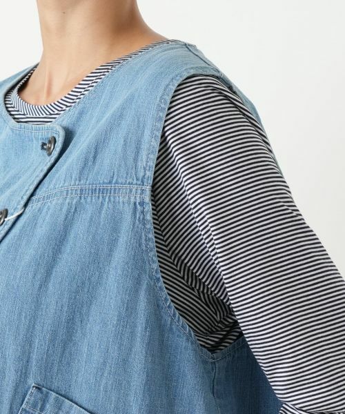 Leilian PLUS HOUSE / レリアンプラスハウス テーラードジャケット | ノーカラーベスト【L JEANS】 | 詳細9