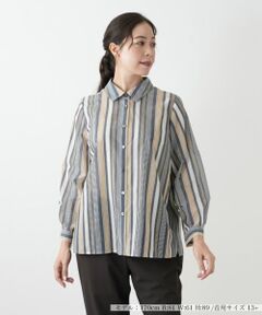 Leilian PLUS HOUSE / レリアンプラスハウス シャツ・ブラウス | ストライプブラウス【Leilian WHITE LABEL】